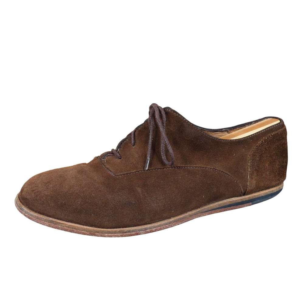 J.D. Fisk Men Derby Shoes Size‎ 9.5 Casual Professional Brown Suede Handcrafted